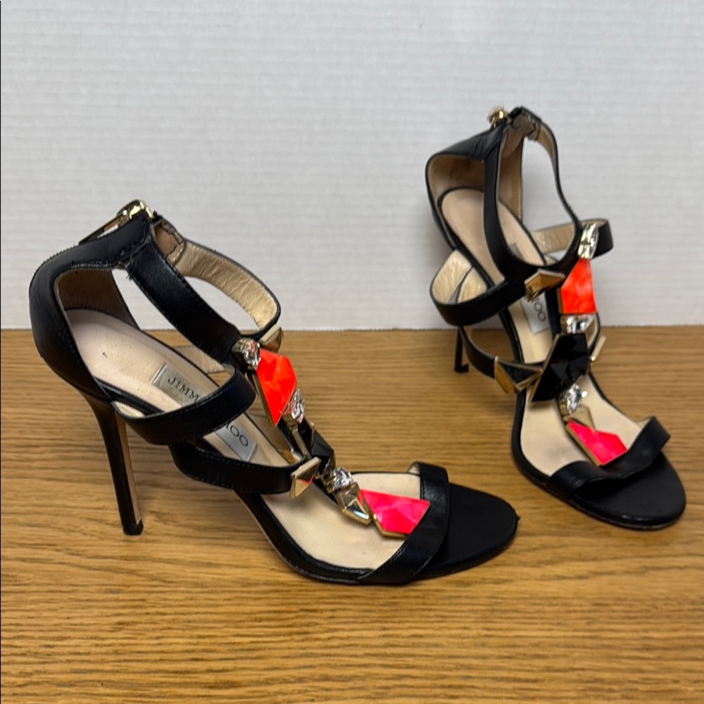Jimmy Choo Black and Pink Heels